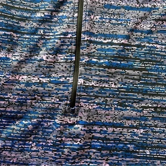 Nike Women's Pro Dri-Fit Half-Zip Medium Static‎ Blue Pink Spacedye Pullover EUC - Picture 4 of 7